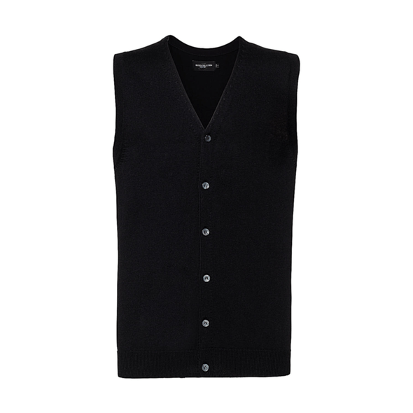 Russell Europe | Men's V-neck sleeveless knit cardigan